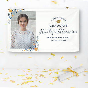 Lona Graduación de Oro de la Marina de Fotos Grad Flowe