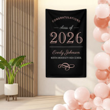 Graduación de Personalizado negro Rosa 2025