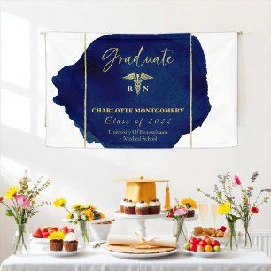 Lona Graduación del Caduceus Médico de Enfermera con Re