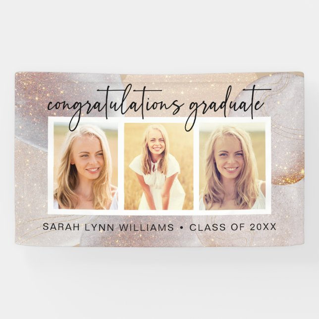 Lona Graduación Dorada Elegante (Horizontal)