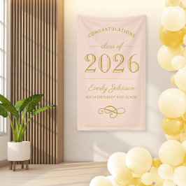 Lona Graduación elegante de Personalizados Rubor y Gold