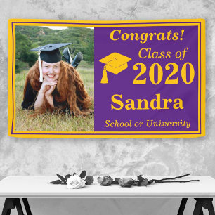 Lona Graduación en 2020 de Purple Gold Photo Class