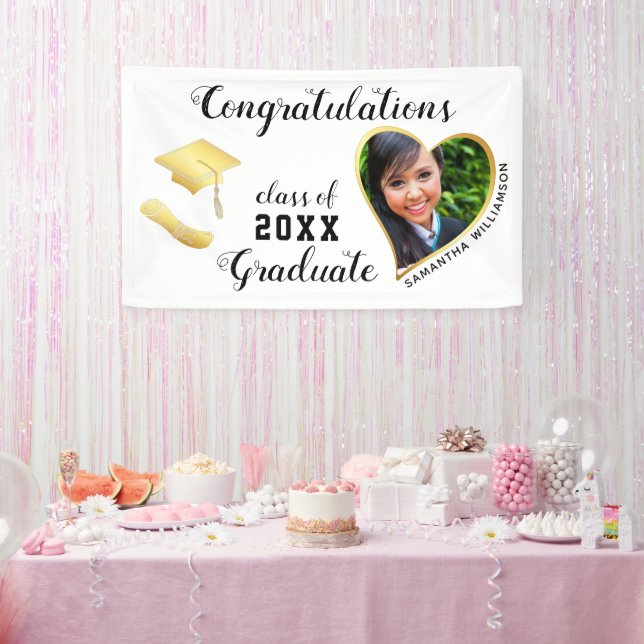 Lona Graduación en blanco de la foto de graduado de la  (Fiesta)