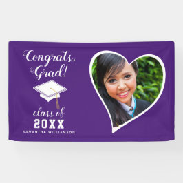 Lona Graduación en blanco púrpura de foto de grado 2025