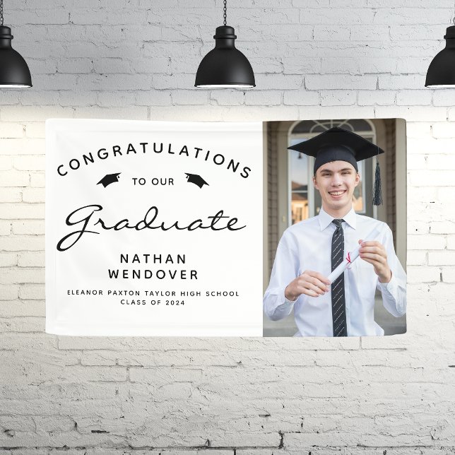 Lona Graduación en blanco y negro de la foto de 2025 (Subido por el creador)