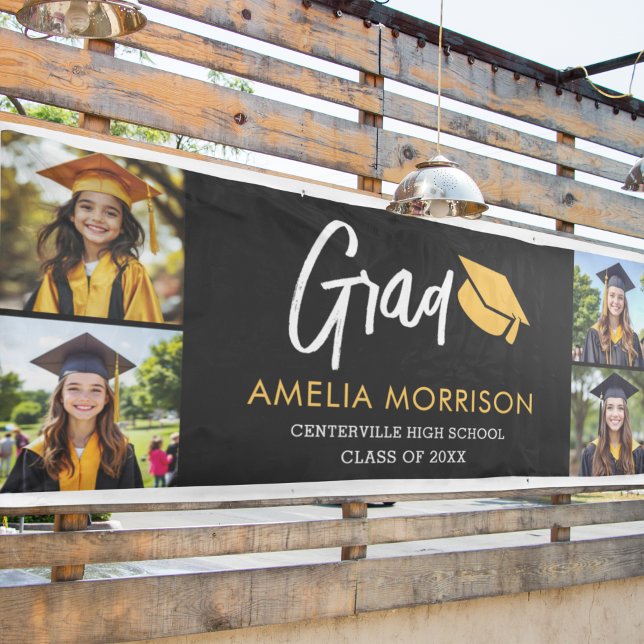 Lona Graduación en negro de oro para graduados de colla (Subido por el creador)