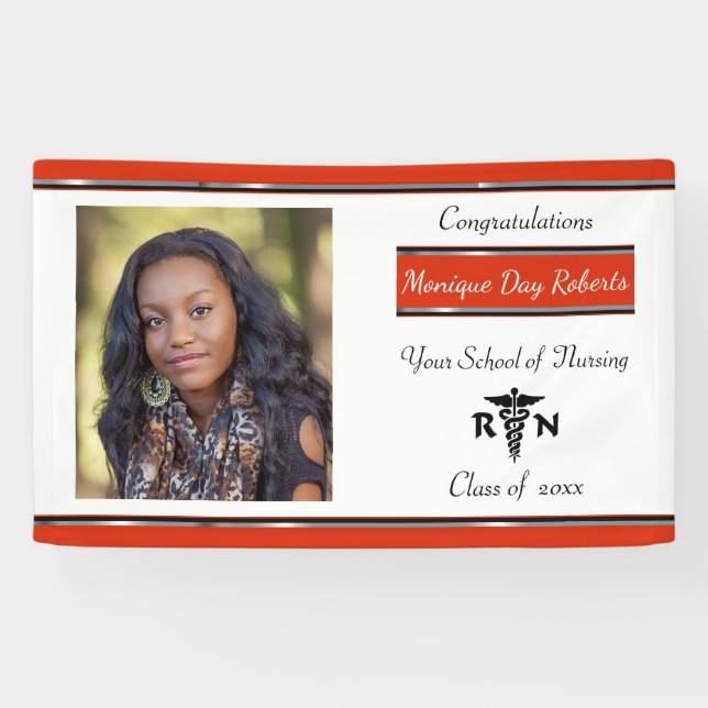 Lona Graduación, Escuela de Enfermería, Caduceo, Person (Horizontal)