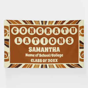 Lona Graduación Extra Large Boho Retro Groovy 2025