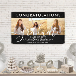 Lona Graduación Felicidades 3 Colage de Fotos Moderno N