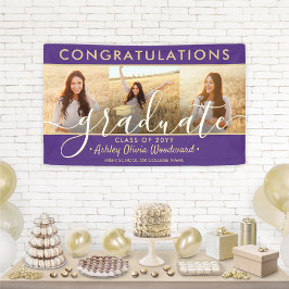 Lona Graduación Felicitaciones 3 Collage de fotos Morad