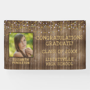 Lona Graduación Foto Rústica de las cadenas de madera