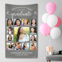 Graduación gris K-12 Collage de fotos de guiones m