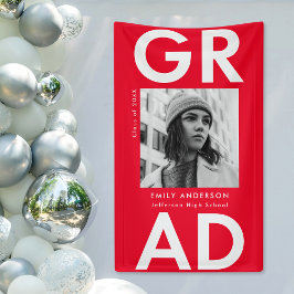 Lona Graduación negrita de fotos rojas