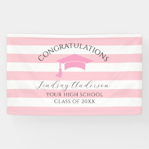 Lona Graduación personalizada de niñas en rosa