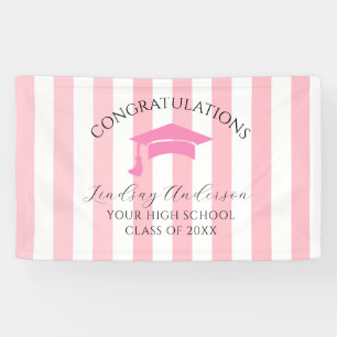 Lona Graduación Personalizada de Niñas Rosa