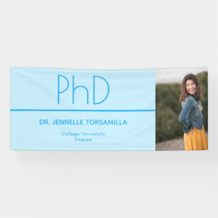 Lona Graduación PhD con foto azul claro