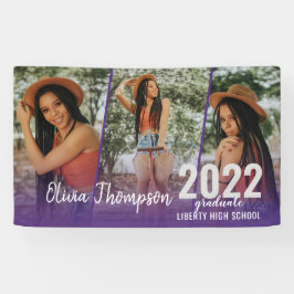 Lona Graduación púrpura de Collage de fotos de guión mo