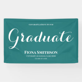 Lona Graduación Sencilla Elegante Verde Exterior