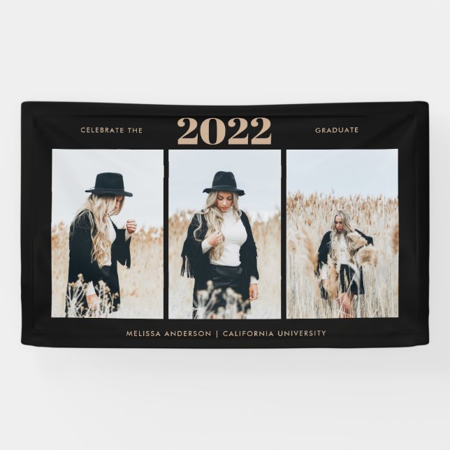 Lona Graduación simple 3 Foto (Horizontal)