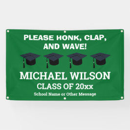 Lona Graduación verde felicitaciones Fiesta graduado