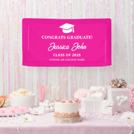 Lona Graduada rosa Felicidades por tu graduación