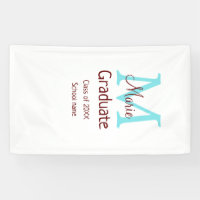 Graduado añadir nombre monograma verde rosa simple