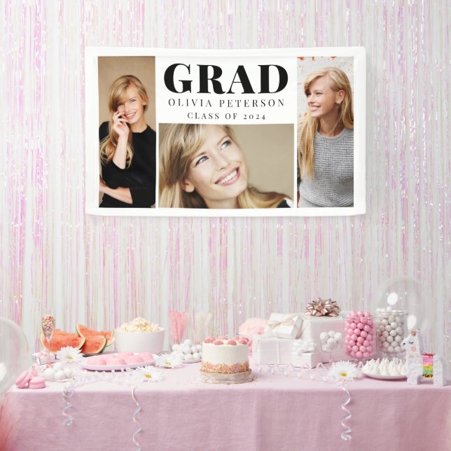 Lona Graduado de collage de fotos de 2023 (Fiesta)