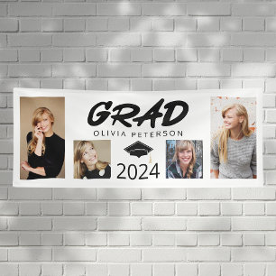 Lona Graduado de collage de fotos de clase GRAD de 2024