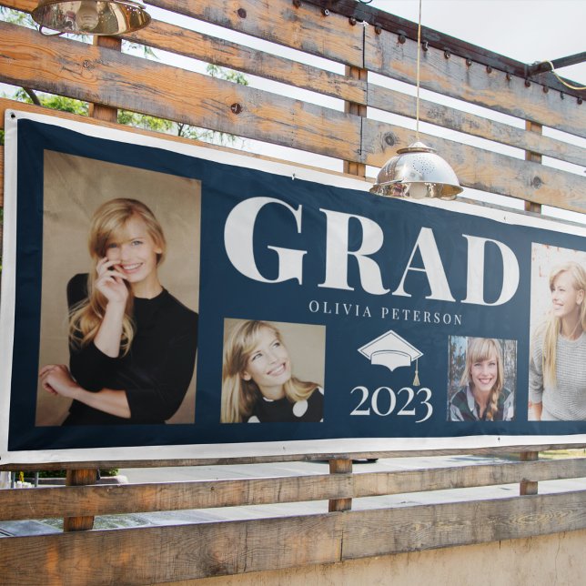 Lona Graduado de Collage de fotos de la Marina de 2023 (Subido por el creador)