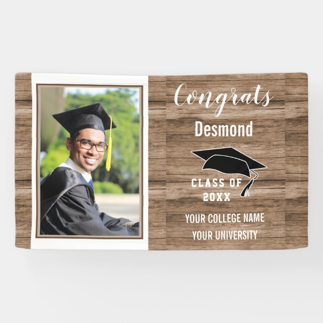 Lona Graduado de Felicitaciones 2023 Chicos Foto Gradua (Horizontal)