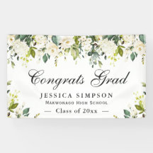 Graduado de Graduación Moderna Floral Dorada de Ma