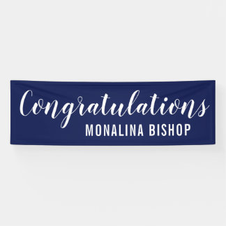 Lona Graduado de la enhorabuena el | de los azules