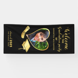 Lona Graduado Graduado Clase 2025 Graduación de Oro Neg