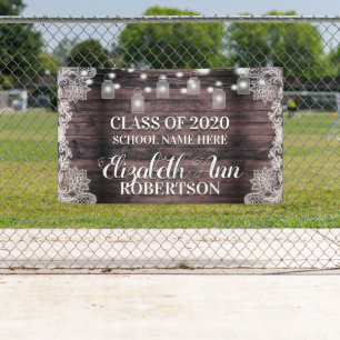 Lona Graduado Rústico de Madera Mason Jar Lights