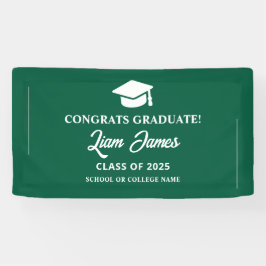Lona Graduado verde Felicitaciones por tu graduación