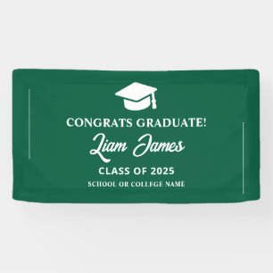 Lona Graduado verde Felicitaciones por tu graduación