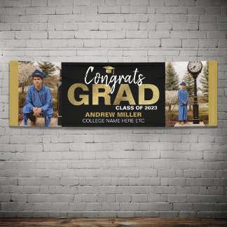 Lona Graduados Graduados De Fotografía En Negro Y Oro