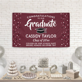 Lona Graduation Congrats Confetti Modern Maroon & White