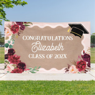 Lona Graduation floral craft party banner