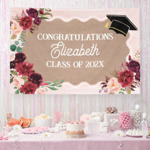 Lona Graduation floral craft party banner