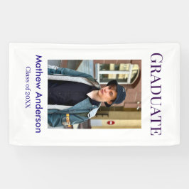 Lona Graduation photo name class of 20XX blue simple bo