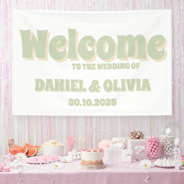 Lona Gráficas de asientos Wed Boho Boho retro Groovy co (Fiesta)