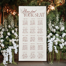 Lona Gráfico de Asientos de Boda Minimalista Elegante e