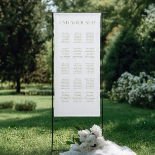 Lona Gráfico de Asientos de Boda Vinilo Blanco y Verde 