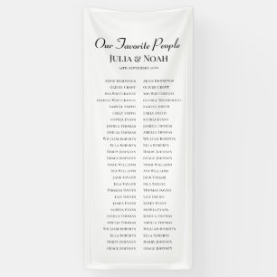 Lona Gráfico de Asientos de Tela, Lista de Invitados de