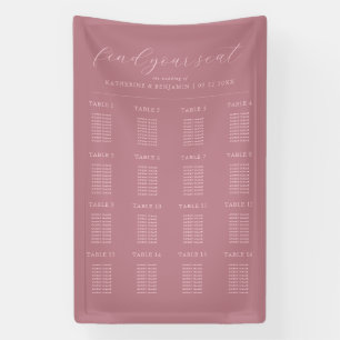 Lona Gráfico de asientos Minimalistas de Boda Rosa con 