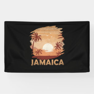 Lona Gráfico de escena de atardecer de Jamaica vintage