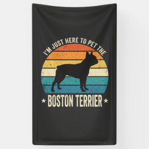 Lona Gráfico Retro Amante Perro Terrier de Boston_1