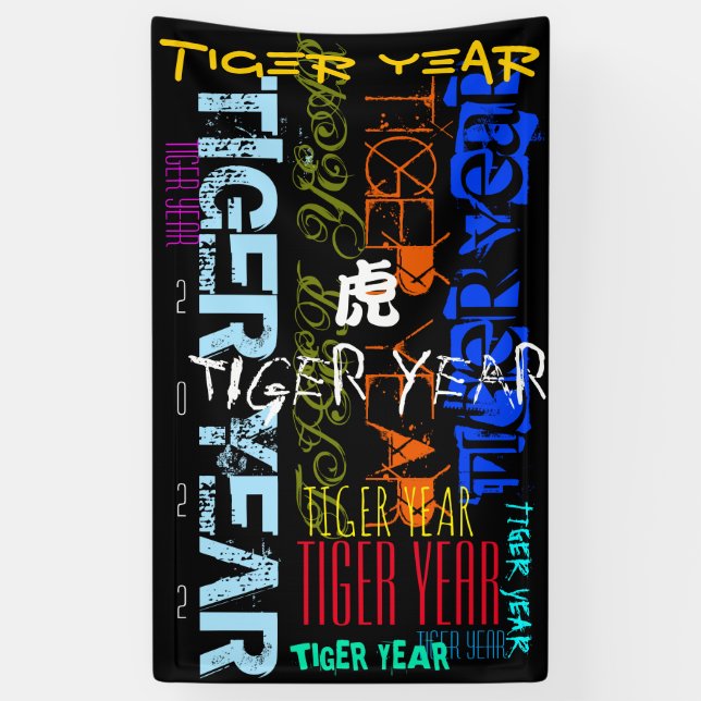 Lona Grafiti estilo Repeating Tiger Year 2022 VertB (Vertical)