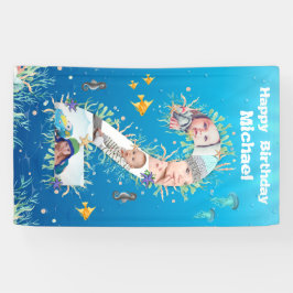 Lona Gran 2º cumpleaños bajo el Collage de fotos del ma